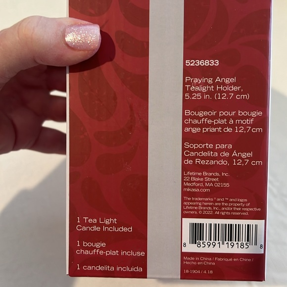 NIB Mikasa Crystal Praying Angel Tealight Holder - Picture 6 of 8